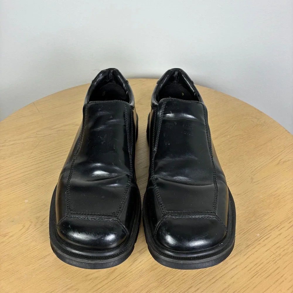Dr. Martens Leather Square Toe Slip On Loafers Men's 10 Minimalist Chunky Y2K